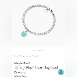 Tiffany Blue Heart Tag Bead Bracelet